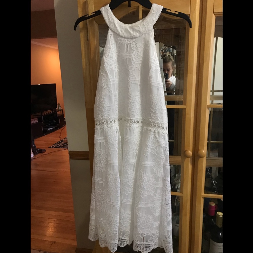 Francesca’s white halter top dress